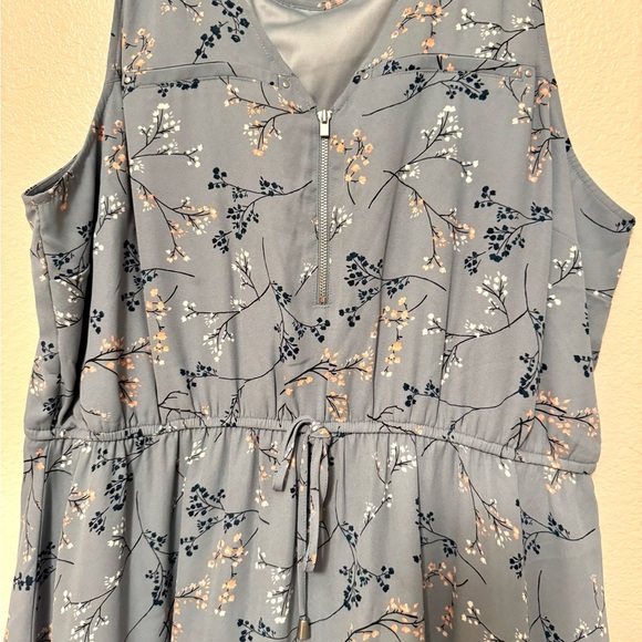 Maurices Blue Floral Zip-Front Dress - Picture 3 of 4